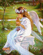 Ангелочек с маленьким котёнком