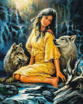 Девушка с волками
