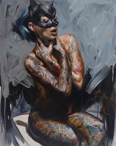 Татуированная девушка-кошка