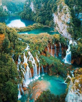 Вид на Плитвицкие озёра с высоты птичьего полета