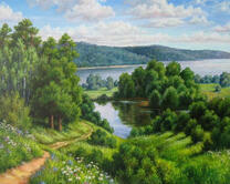 Пейзаж с красивым видом на реку