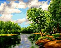 Живописная гладь лесной реки