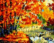 Дорога в золотистом лесу