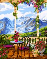 Цветущая беседка в горах