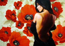 Девушка на фоне маков