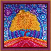 Осеннее дерево на фоне синего неба