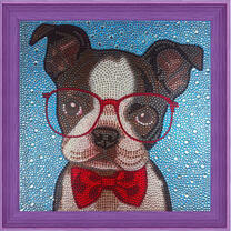 Щенок в очках и с бабочкой