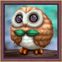 Большеглазая сова с галстуком