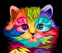 Яркий котёнок. Поп-арт