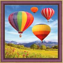 Воздушные шары над зеленым лугом