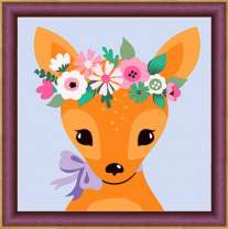 Олененок с цветочным венком