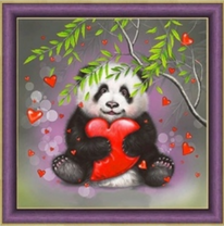 Панда с сердечком