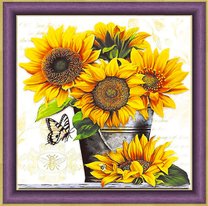 Подсолнухи в ведерке