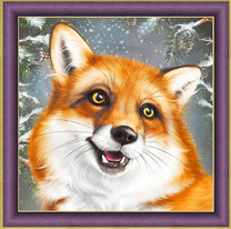 Лис в зимнем лесу