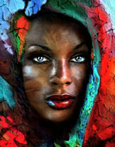 Мулатка с цветными волосами