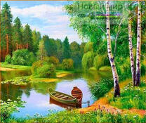 Две лодки на лесной реке