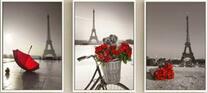 Розы, медведи и зонт на фоне Эйфелевой башни