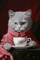 Серый кот в красном кафтане