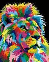 Портрет льва в стиле поп-арт