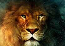 Огромный лев