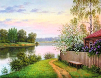 Деревенская дорога к озеру