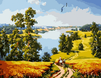 Дорога к реке через поле