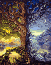 Дерево - день и ночь