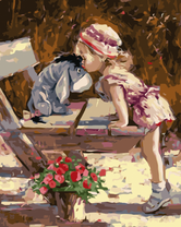 Маленькая девчонка с осликом