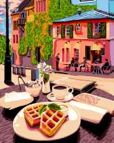 Легкий завтрак в уличном кафе