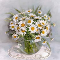 Картина по номерам Две картинки «Букет свежих ромашек»