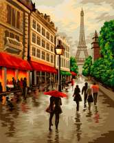 Дождь в вечернем Париже