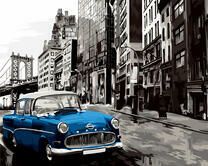 Синий опель в Америке