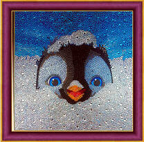 Маленький пингвин среди снега