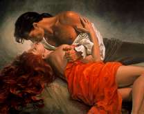 Мужчина и женщина пол луной