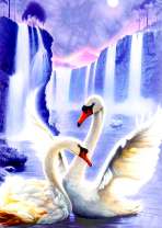 Лунные водопады и пара лебедей