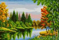 Начало осени в лесу у реки