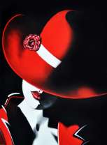 Девушка в красном пиджаке и шляпе