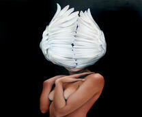 Девушка и белые цветы в мечтах