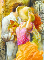 Осенний поцелуй под шляпкой