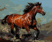 Красивый конь с чёрной гривой