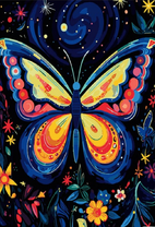 Бабочка на фоне ночной мглы