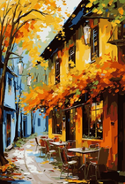 Осенние краски на тесной улочке