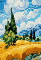 Красивый пейзаж с тучами и горами