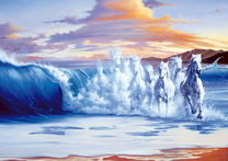 Лошади с морской пены