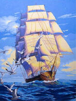 Бригантина и чайки