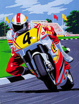 Мотоциклист в гонке