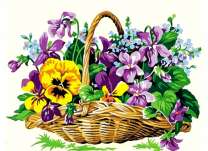 Корзинка со свежесобранными цветами
