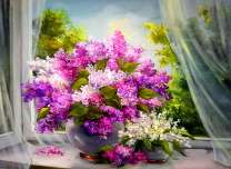 Букет сирени и букетик ландышей