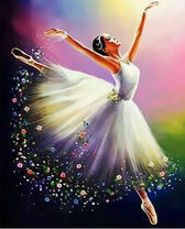 Танец балерины и цветы