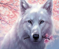 Белый волк и сакура